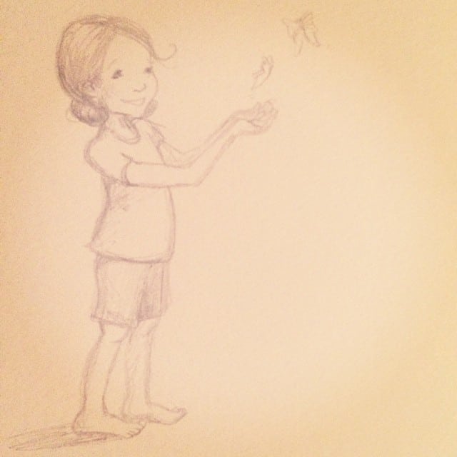 Sketching away. Here's to little dreams taking flight, to fragile-strong wings, to new beginnings.